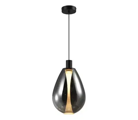 Svietidlá  Elegantný závesný luster na lane DENSO 1xGU10/10W/230V pr. 30 cm, čierny chróm 31-51387
