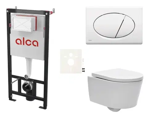 Záchody Cenově zvýhodněný závěsný WC set Alca do lehkých stěn / předstěnová montáž + WC SAT Brevis SIKOASW1 SIKOASW1