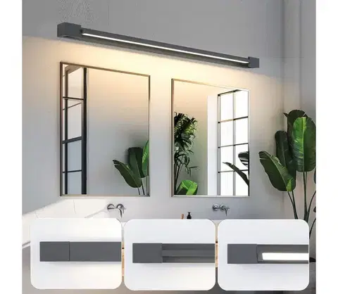 Kúpeľňové zrkadlá BRILAGI-LED Kúpeľňové osvetlenie zrkadla AQUA LINE LED/36W/230V 120 cm IP44 antracit BRI345