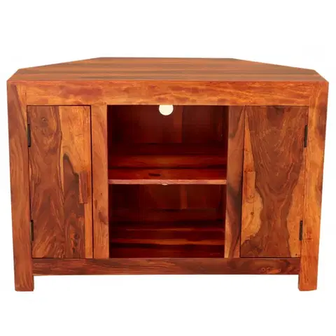 TV stolíky TV stolík rohový Kali 110x70x50 indický masív palisander