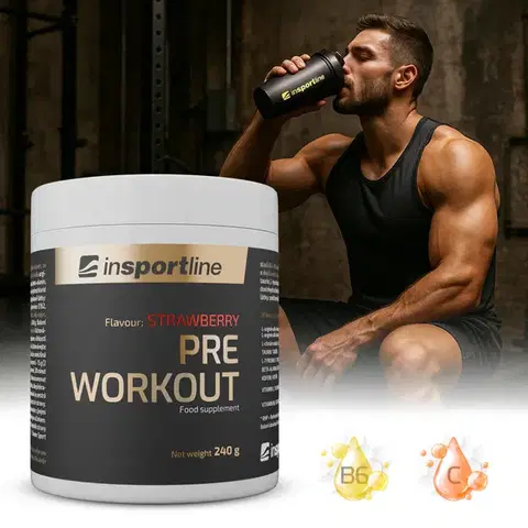 Stimulanty a energizéry Výživový doplnok inSPORTline Pre Workout 240g jahoda