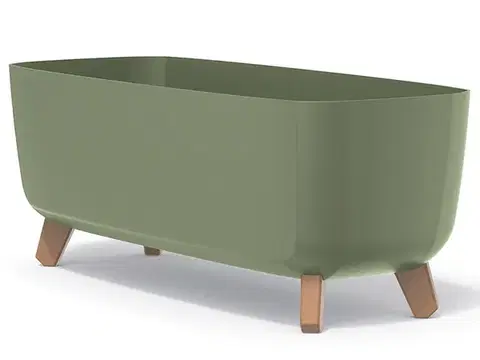 Kvetináče a truhlíky NABBI DGCL600 plastový kvetináč na nožičkách 58 cm zelená