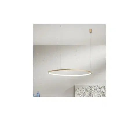 Svietidlá Ondaluce - LED stmievateľný závesný luster na lanku SOEL LED/47W/230V Ø 100 cm zlatý SO.SOEL/100-ORO
