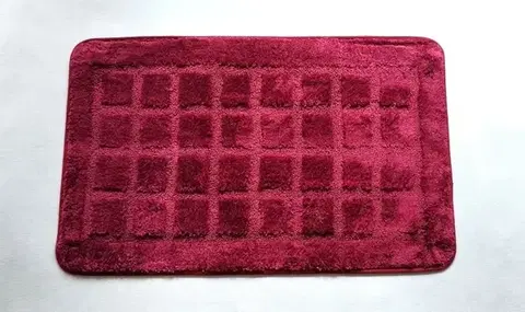 Kúpeľňové predložky Kúpelňová predložka kocka Bordová 50x80 cm TiaHome