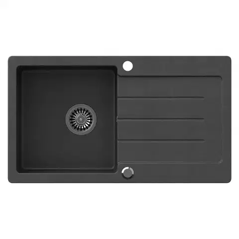 Granitové drezy Drez Johnny 111 Steingran čierna 77x44x18.5 + sifón