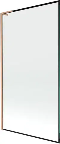 Sprchové dvere MEXEN/S - Next L vaňová zástena FIX 100 x 150, čierna vzor, meď kartáčovaná 895-100-000-03-70-65