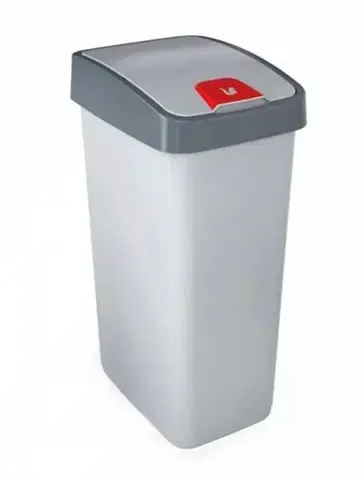 Odpadkové koše Kinekus Plastový kôš na odpad, 25 l MAGNE, flip strieborný