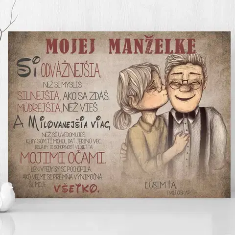 Tabuľky s venovaním (darčeky) Valentínsky darček - Obraz na stenu - Vyznanie lásky pre milovanú ženu