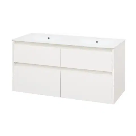 Kúpeľňový nábytok Mereo Opto, kúpeľňová skrinka s keramickým umývadlom 121 cm, biela CN913