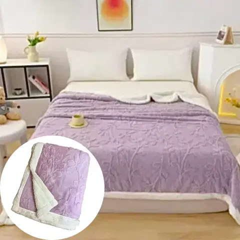 Deky Deka Flower luxury baranková z mikroplyšu fialová 150x200cm TiaHome