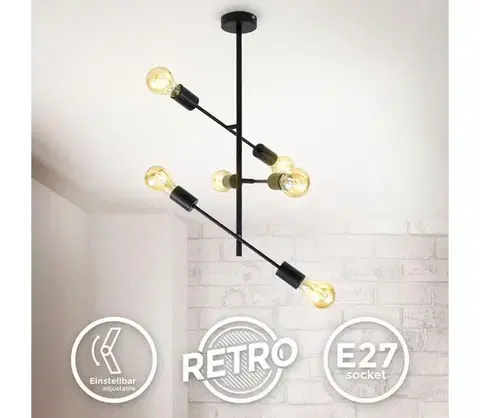 Svietidlá B.K. Licht 1344 - Luster na tyči 6xE27/60W/230V 1344