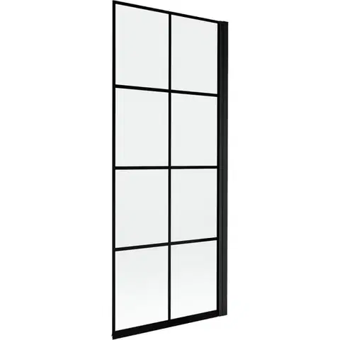 Sprchové dvere MEXEN - MIST vaňová zástena 80x150 cm 6mm 1-s, čierna, dekor, pravá 8A9-080-001-70-77-P