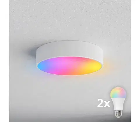 Svietidlá BRILAGI - LED RGBW stmievateľné kúpeľňové stropné svietidlo CLARE 2xE27/12W/230V IP54 biela BG0579+2xAI0819