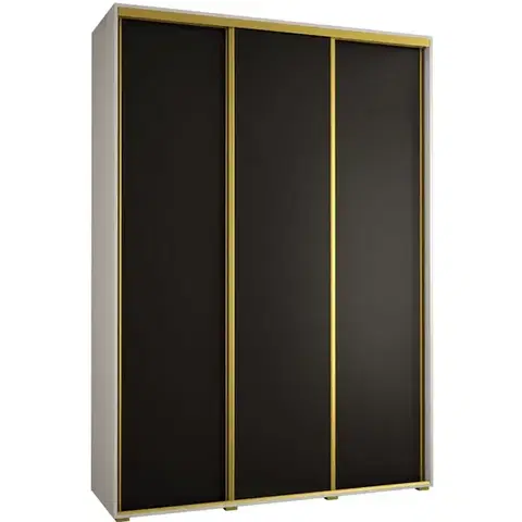 Šatníkové skrine Skriňa 45 Canaris 1 180 biela/čierna/gold