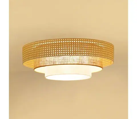 Svietidlá BRILAGI - LED stropné svietidlo CEDAR LUNETA LED/26W/230V ratan/hnedá/krémová 607940