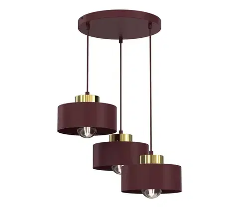 Svietidlá  Luster na lankách MARTI 3xE27/15W/230V bordový/zlatý 9703A