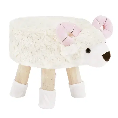 Taburety KONDELA Lola taburetka biela / prírodná