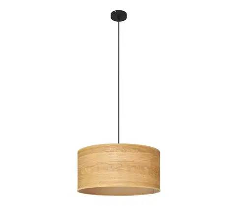 Svietidlá  Luster na lanku ALBA 1xE27/15W/230V pr. 40 cm hnedá/čierna W-KM 4020/1 BK + WOOD