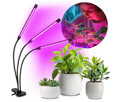 Lampy  LED Stmievateľná lampa s klipom na pestovanie rastlín VITARO 3xLED/10W/230V čierna KDSN00000082