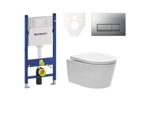 Záchody Cenově zvýhodněný závěsný WC set Geberit do lehkých stěn / předstěnová montáž + WC SAT Brevis SIKOGES7W8 SIKOGES7W8