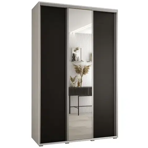 Šatníkové skrine Skriňa 45 Canaris 3 180 biela/čierna/silver