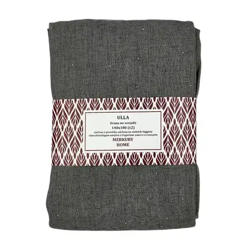 Záclony do obývačky Záclona s pútkami Ulla polyester tmavosivá 140x180 Merkury Home II/22