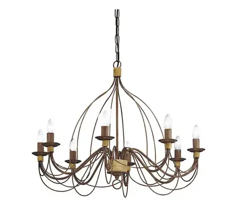 Svietidlá Ideal Lux - Luster na reťazi CORTE 8xE14/40W/230V pr. 80 cm meď 057194