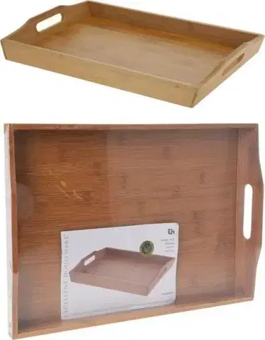 Podnosy a tácky Kinekus Podnos obdĺžnik 43x29x5cm s rúčkami, bambus
