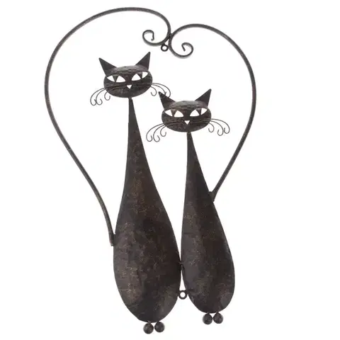 Bytové dekorácie Dakls Kovová dekorácia na stenu Cats, 52 cm