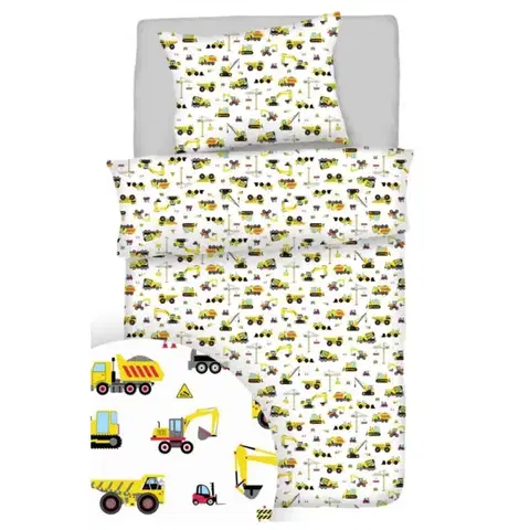 Detské obliečky Obliečky bavlnené Stavebné stroje TiaHome - Detský set 130x90cm + 65x45cm