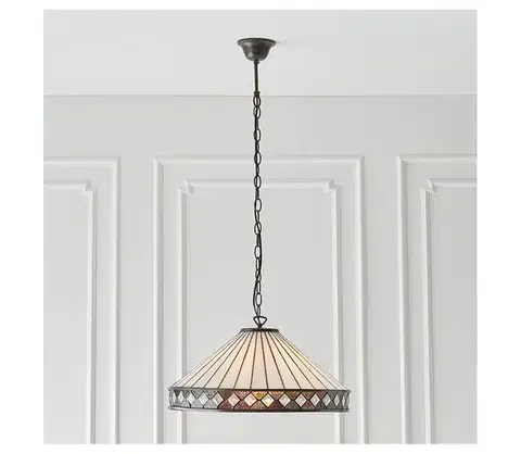 Svietidlá Endon 64147 - Závesný luster na reťazi Tiffany FARGO 1xE27/60W/230V priemer 50 cm 64147