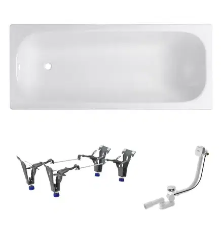 Vane Obdĺžniková vaňa SAT Vivien 160x70 cm smaltovaná oceľ ľavá aj pravá SATVIVI160APN SATVIVI160APN
