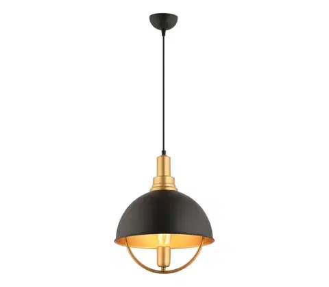 Svietidlá  Luster na lane MONZA 1xE27/40W/230V priemer 30 cm čierna/zlatá 518LMS1126