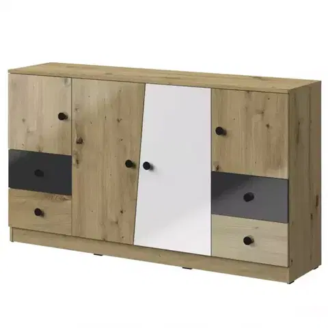 Komody do detskej izby Komoda Nero 06 160 – Čierna Lesk