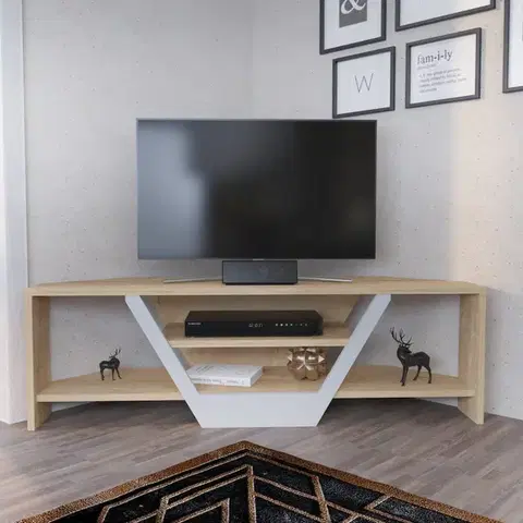 TV stolíky TV stolík Sares - Oak, White