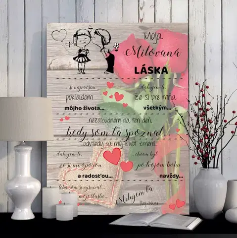 Tabuľky s venovaním (darčeky) Darček pre ženu - Personalizované vyznanie lásky na tabuľke