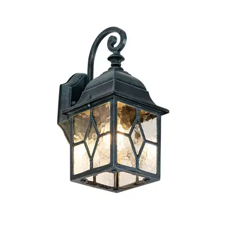Vonkajšie nástenné svietidlá Romantická vonkajšia nástenná lampa tmavozelená - London
