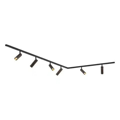 Koľajnicové svetelné systémy Moderný koľajnicový systém so 6 bodovými svetlami tmavý bronz 1-fázový - Slimline Uzzy