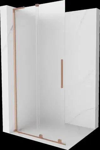 Sprchové dvere MEXEN/S - Velar L Sprchová zástena posuvná Walk-in 120 x 200, dekor 8 mm, meď kartáčovaná 871-120-003-33-65
