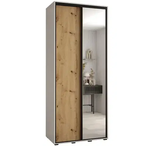 Šatníkové skrine Skriňa 45 Canaris 3 100 biela/artisan/čierna