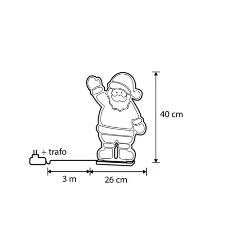 Svetelné reťaze do interiéru Vianočná stolná lampa Santa Claus vrátane LED s časovačom - Infinidade