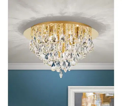 Svietidlá Orion DLU 2516/45-Krištáľové str. svietidlo CELESTE 6xG9/40W/230V pr. 45 cm zlatá DLU 2516/45 gold