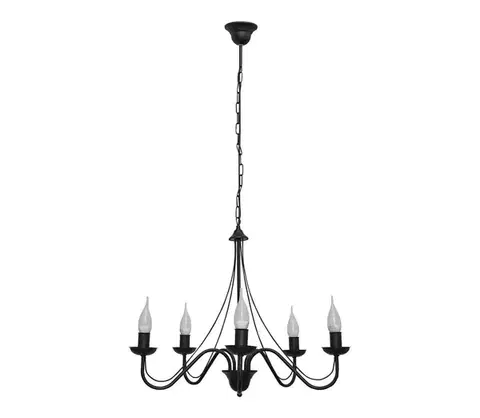 Svietidlá  Luster MALBO 5xE14/10W W-2910/5 BK