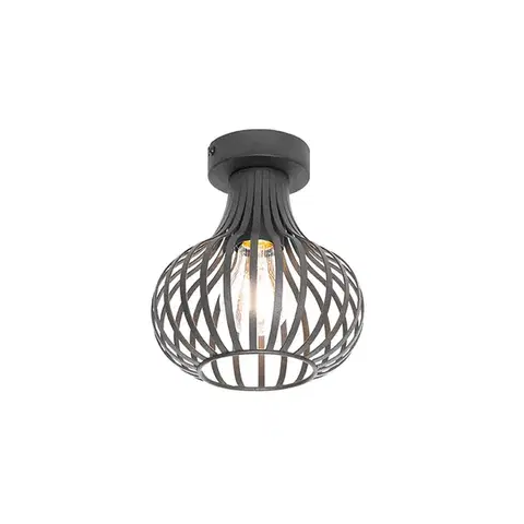 Stropné osvetlenie Moderné stropné svietidlo čierne 18 cm - Saffira