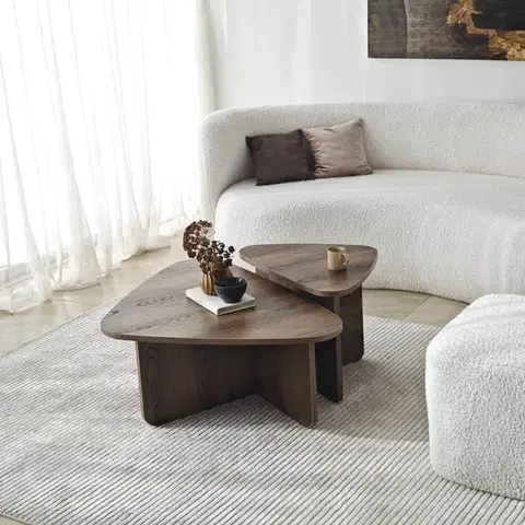 Sady stolíkov Súprava konferenčných stolíkov Ballare Set - Walnut