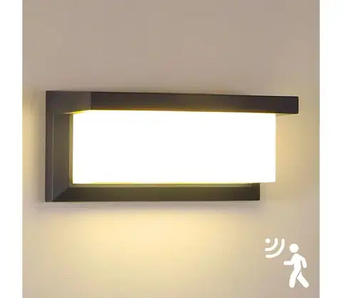 Záhradné lampy BRILAGI-LED Vonkajšie nástenné svietidlo so senzorom BRICKY LED/12W/230V antr IP54 BRI077