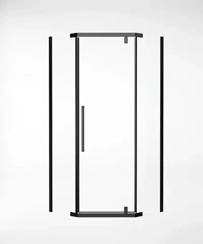 Sprchové kúty 90x90 Sprchový kút päťuholníkový TOTO 90x90x190 cm čierny