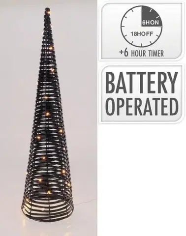 Ostatné vianočné dekorácie Kinekus Dekorácia pyramída 60LED, 80cm, s časovačom, čierna