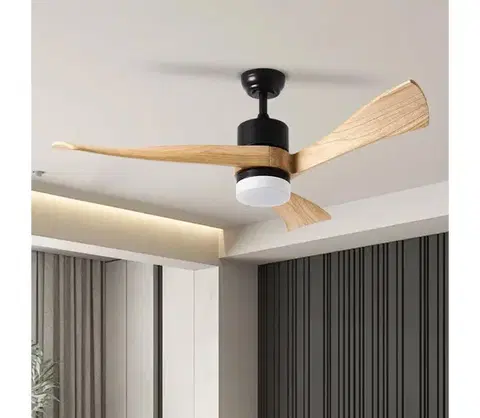 LED osvetlenie ZE - LED Stropný látor NATURITO LED/18W/230V Wi-Fi Tuya čierny/dub + diaľkové ovládanie ZEV011