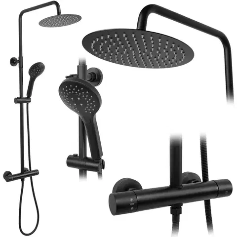 Kúpeľňové batérie REA REA - Sprchový set s termostatickou batériou 150mm VINCENT čierna REA-P6600